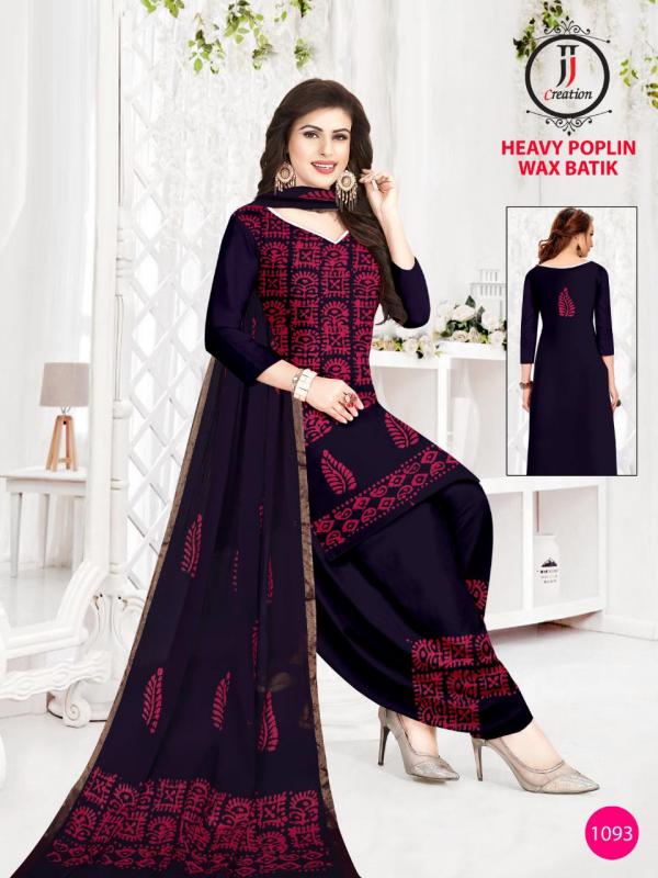 JJ Poplin Wax Batik Cotton Designer Patiyala Dress Material